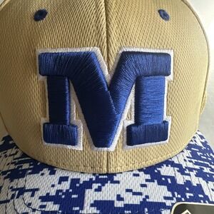 University of Michigan Jumpman Med/Large Fitted Ball Cap Beige & Blue